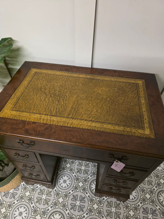 Kneehole Desk Leather Top