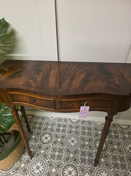 Flamed Mahogany Console Table