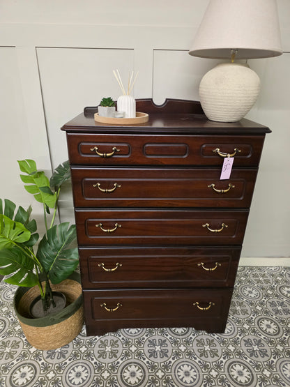 Mahogany 5 Drawer Chest