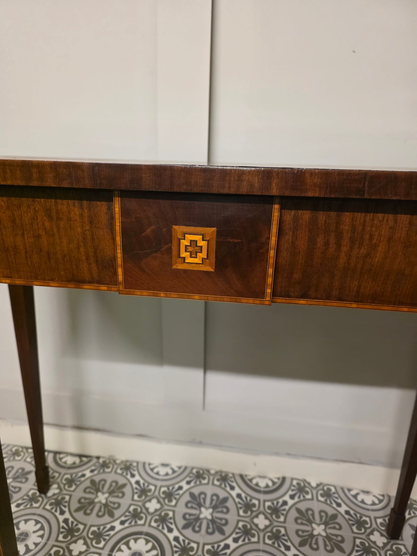 Mahogany Inlaid Console Table