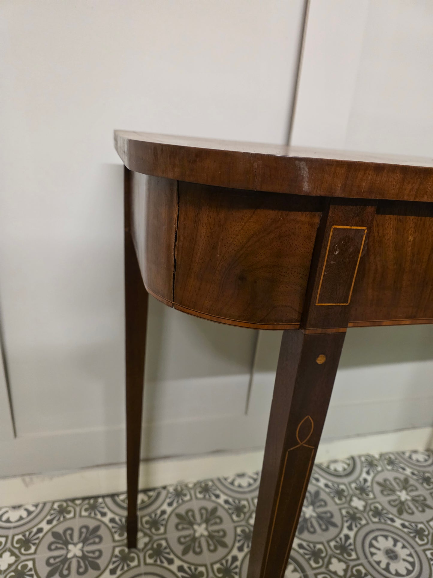 Mahogany Inlaid Console Table