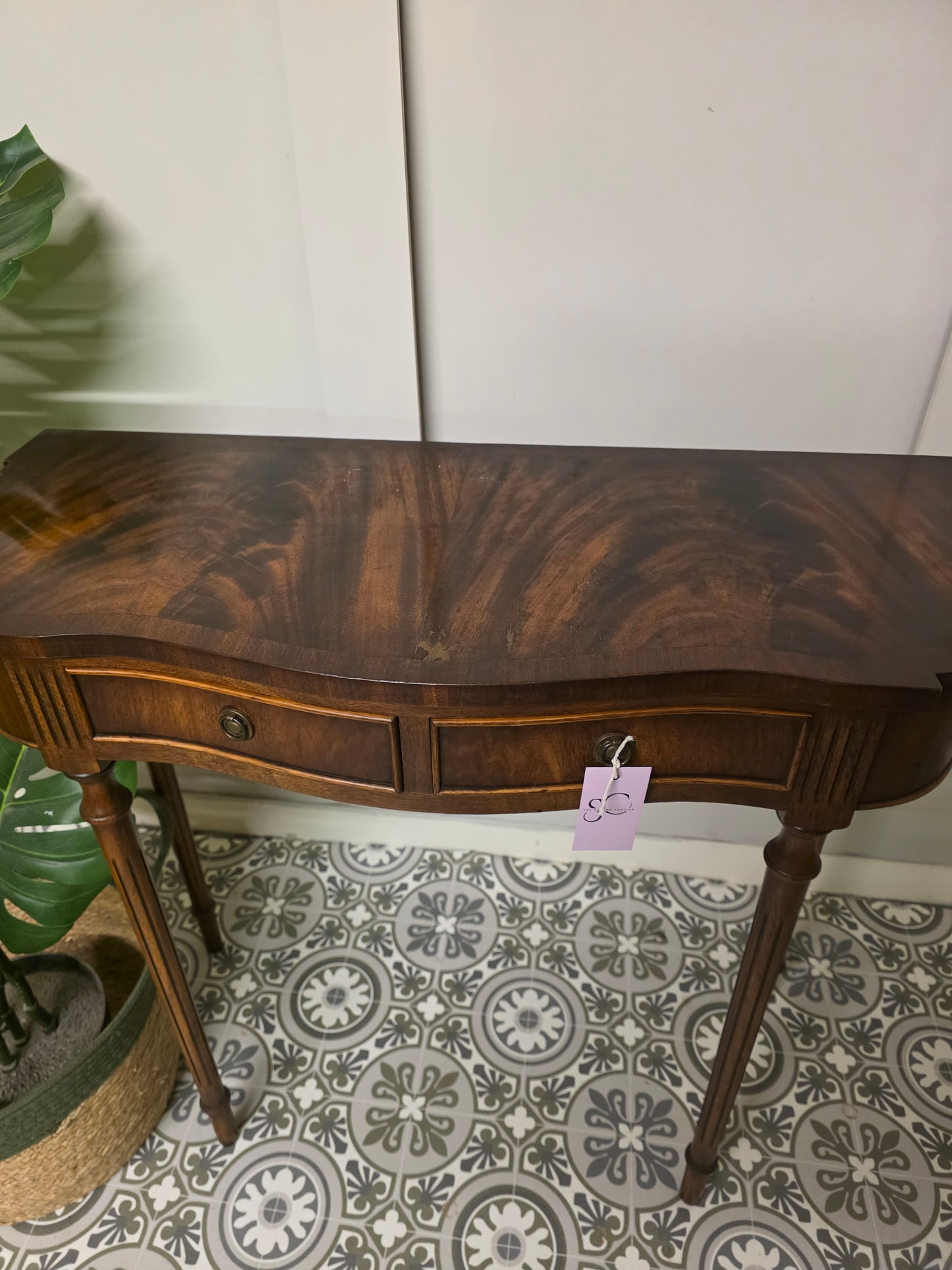 Flamed Mahogany Console Table