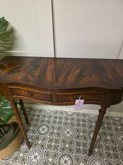 Flamed Mahogany Console Table