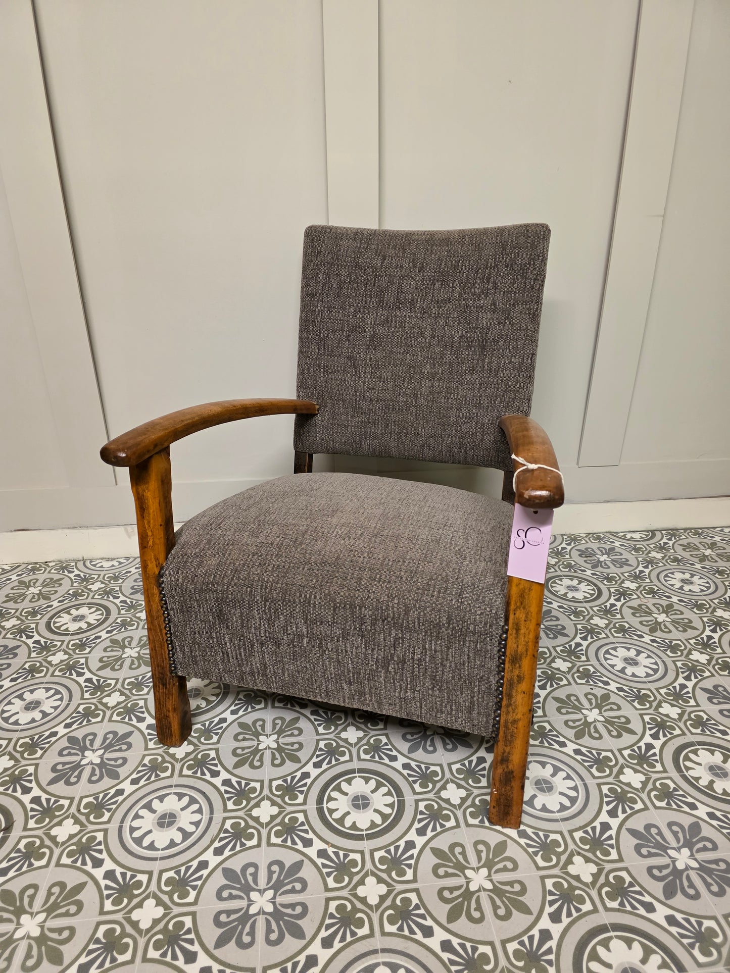 Grey Fabric Ocassional Chair