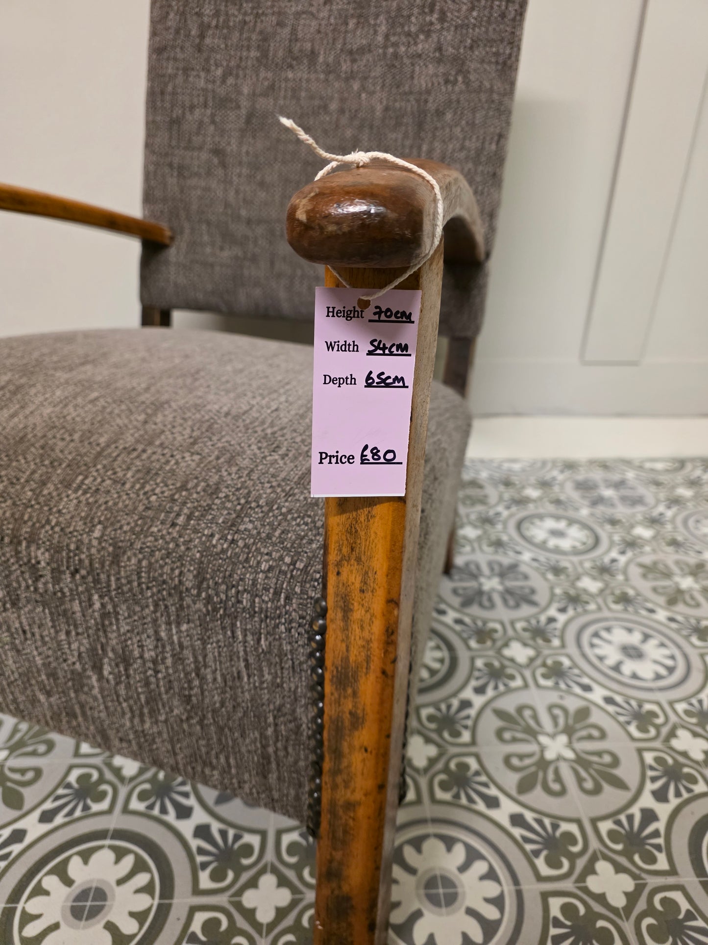 Grey Fabric Ocassional Chair